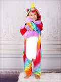 Mia Belle Girls Mommy and Me Rainbow Scale Unicorn Onesie Pajamas SpadezStore