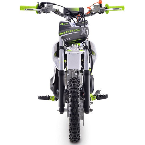 MotoTec X1 110cc 4-Stroke Gas Dirt Bike Green SpadezStore
