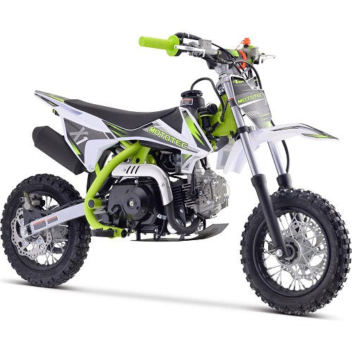 MotoTec X1 110cc 4-Stroke Gas Dirt Bike Green SpadezStore