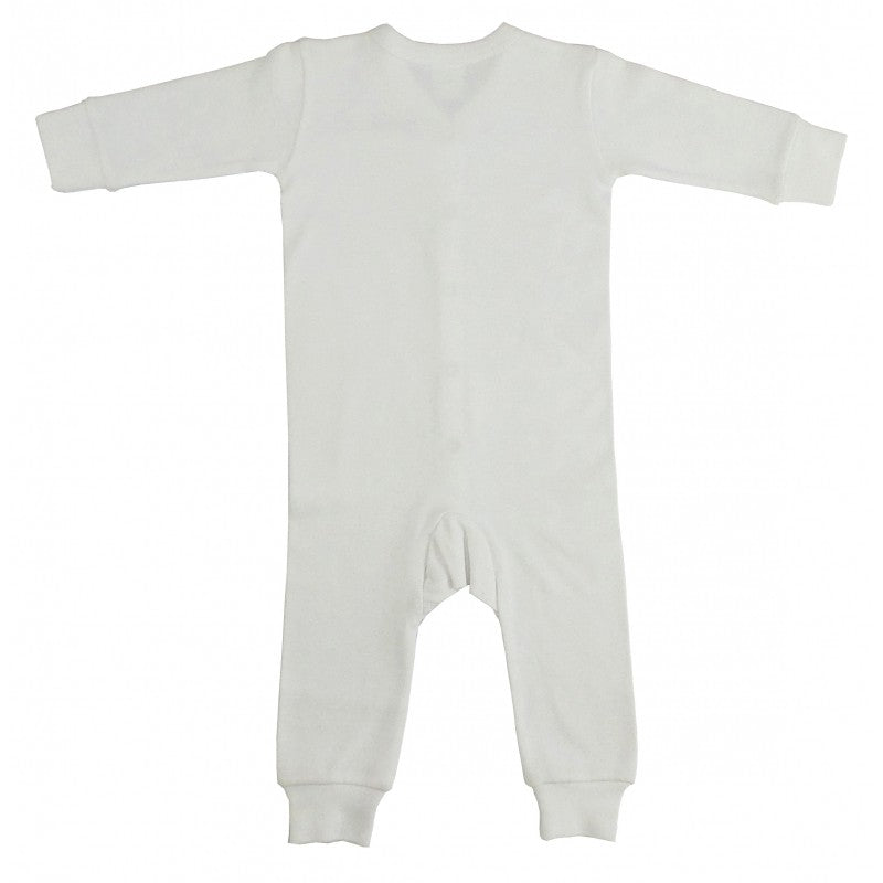 Bambini Interlock White Union Suit Long Johns SpadezStore