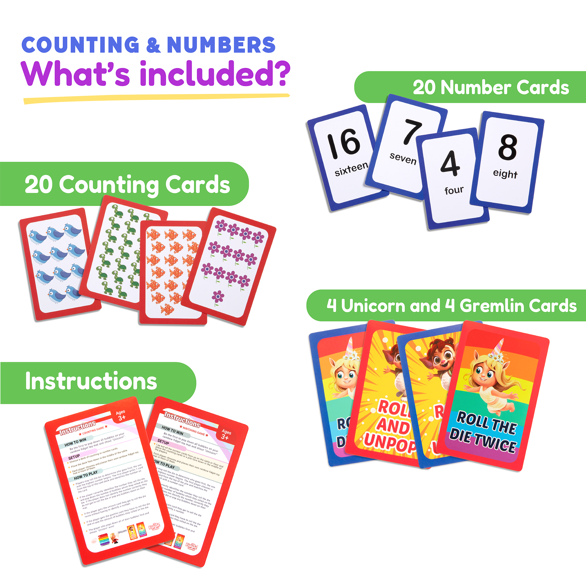 The Fidget Games Counting & Numbers Card Pack SpadezStore