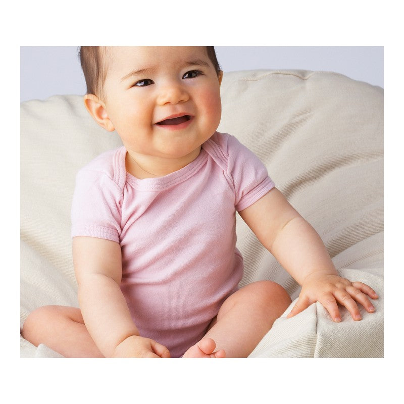 Bambini Interlock Pink Short Sleeve Onesie SpadezStore
