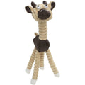 Pet Life 'Giraffe Cow' All Natural Recyclable Jute Rope and Squeak Chew Pet Dog Toy