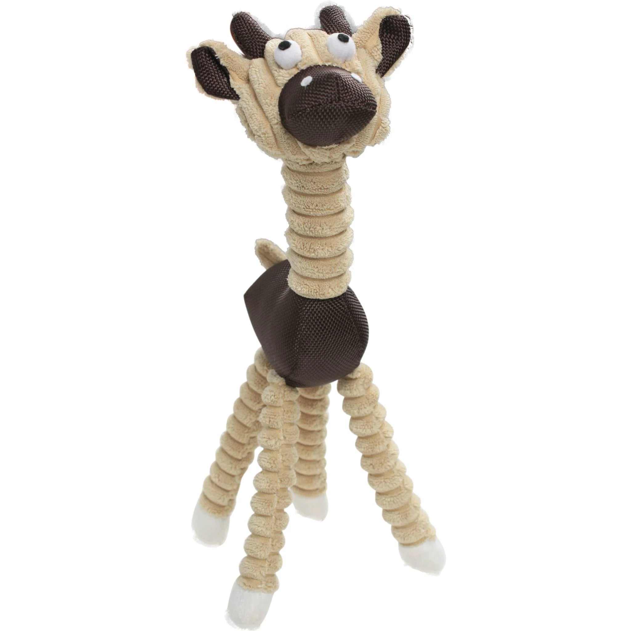 Pet Life 'Giraffe Cow' All Natural Recyclable Jute Rope and Squeak Chew Pet Dog Toy