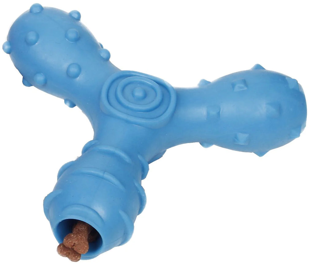 Pet Life Tri-Chew Treat Dispensing and Chewing Interactive TPR Dog Toy SpadezStore