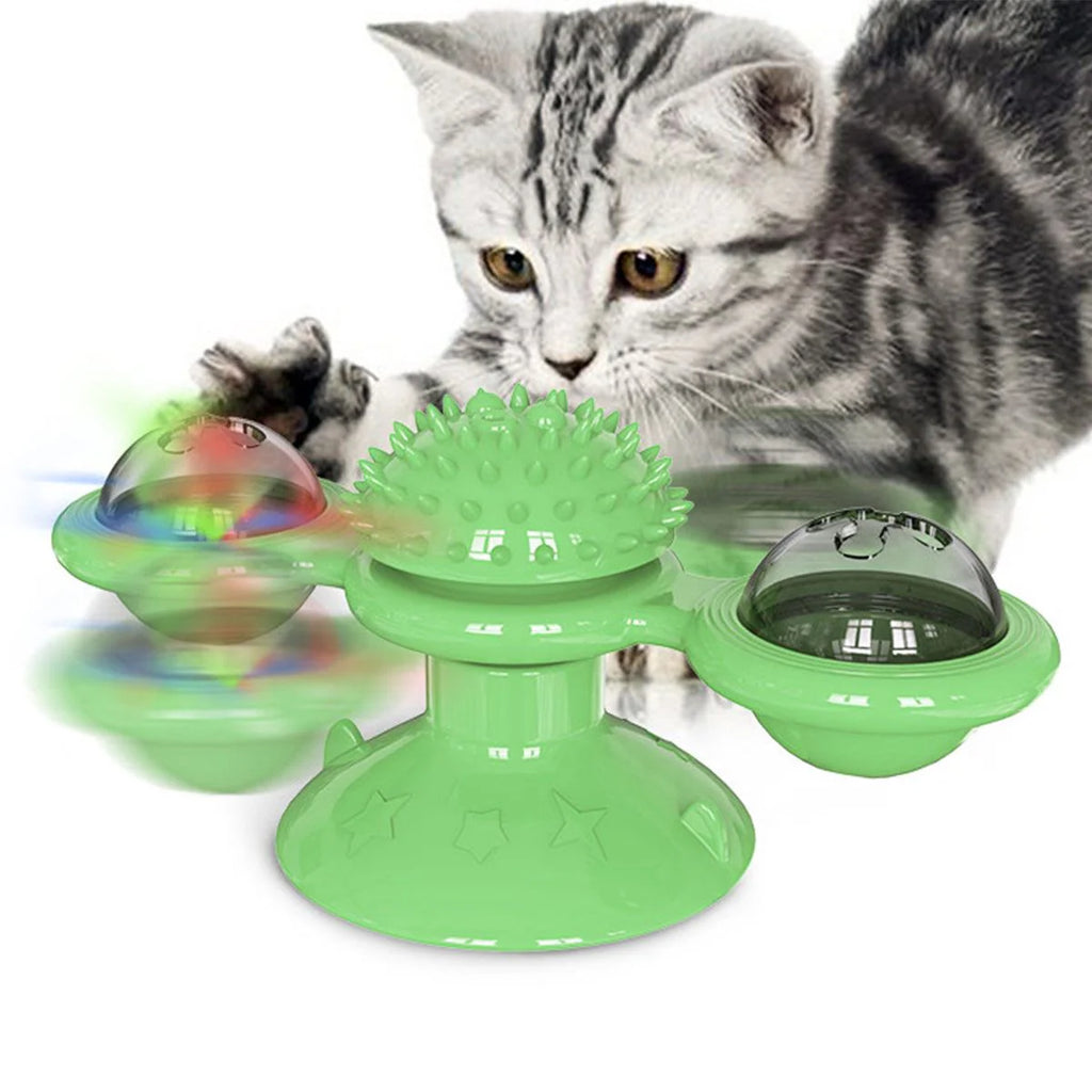 Pet Life Windmill Rotating Suction Cup Spinning Cat Toy SpadezStore
