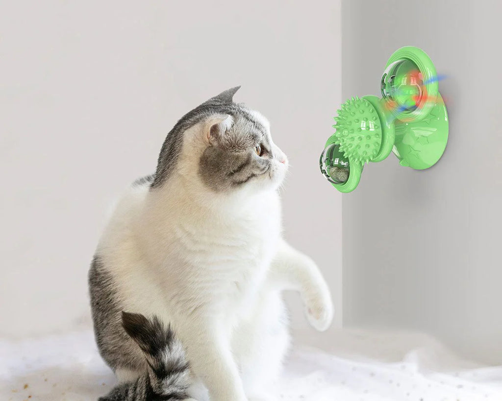 Pet Life Windmill Rotating Suction Cup Spinning Cat Toy SpadezStore