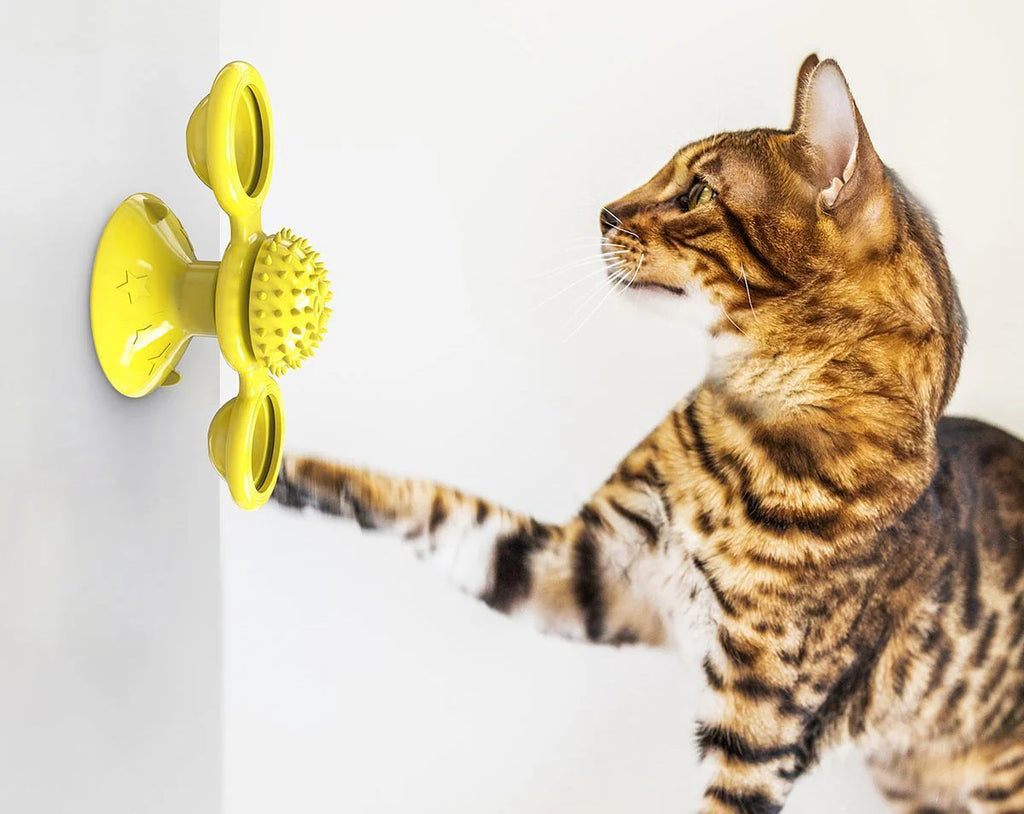 Pet Life Windmill Rotating Suction Cup Spinning Cat Toy SpadezStore