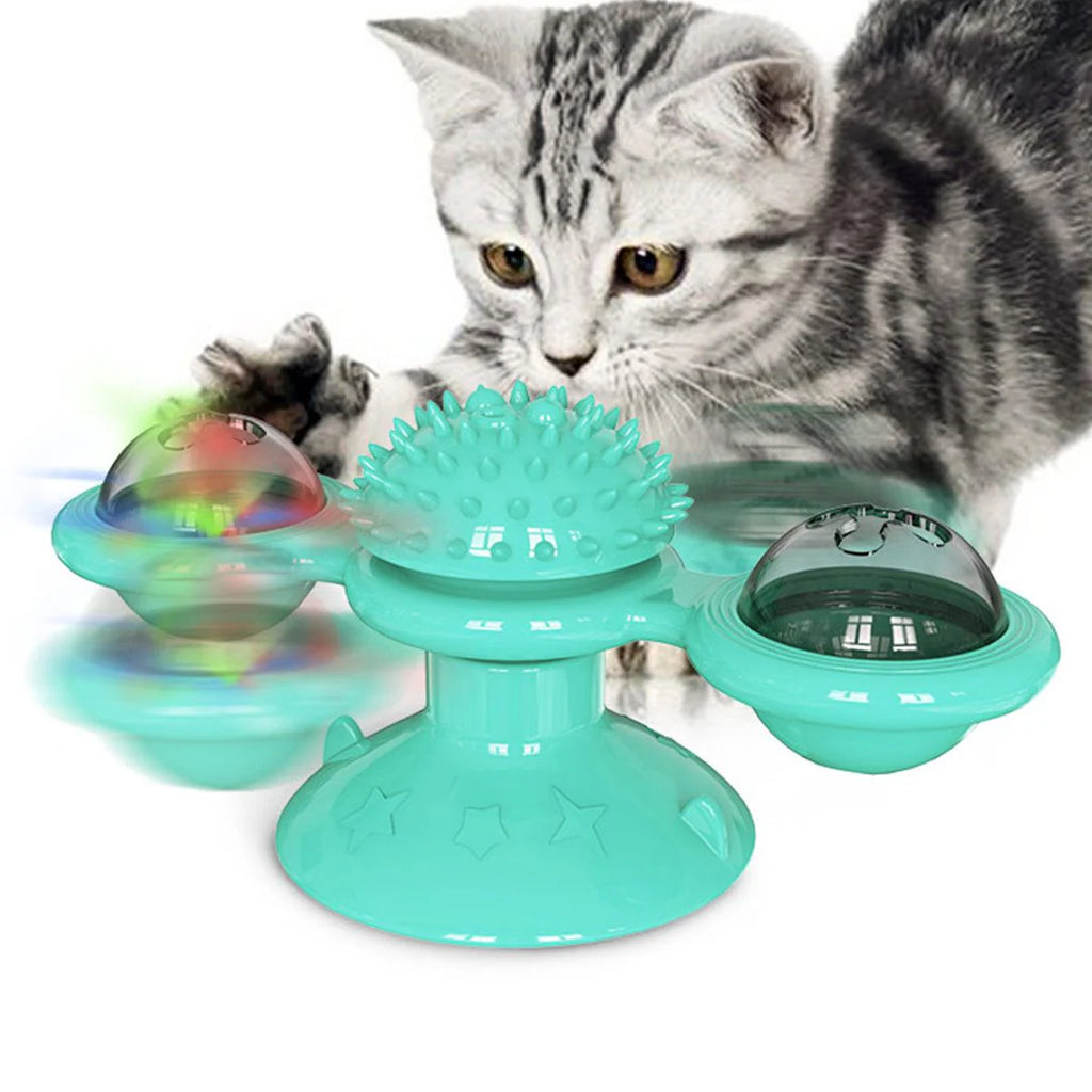 Pet Life Windmill Rotating Suction Cup Spinning Cat Toy SpadezStore