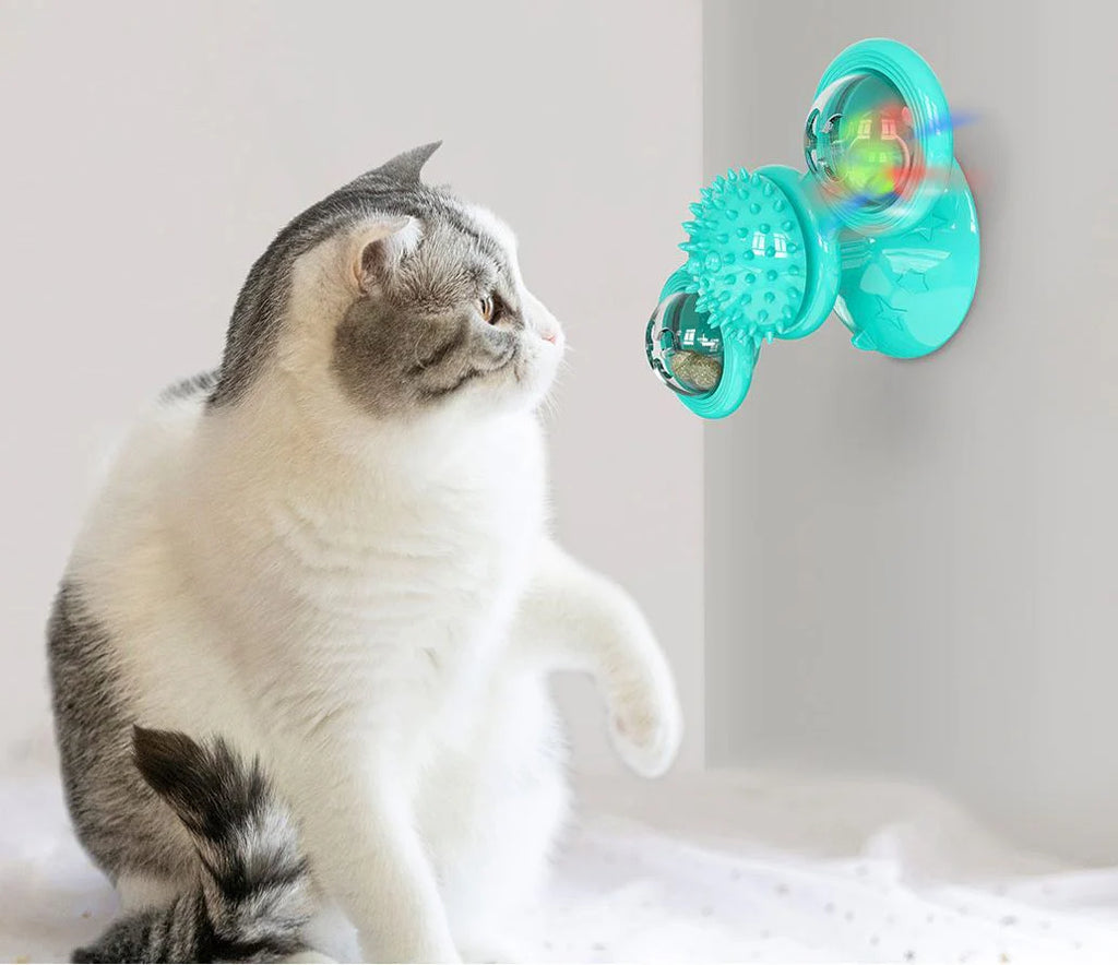 Pet Life Windmill Rotating Suction Cup Spinning Cat Toy SpadezStore