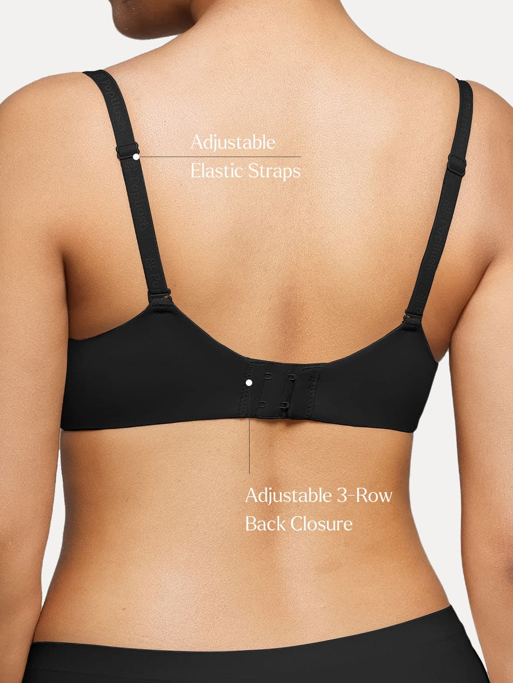 Popilush Seamless Balconette Push-Up T-Shirt Bra