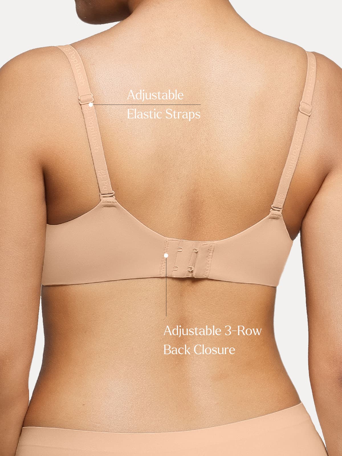 Popilush Seamless Balconette Push-Up T-Shirt Bra