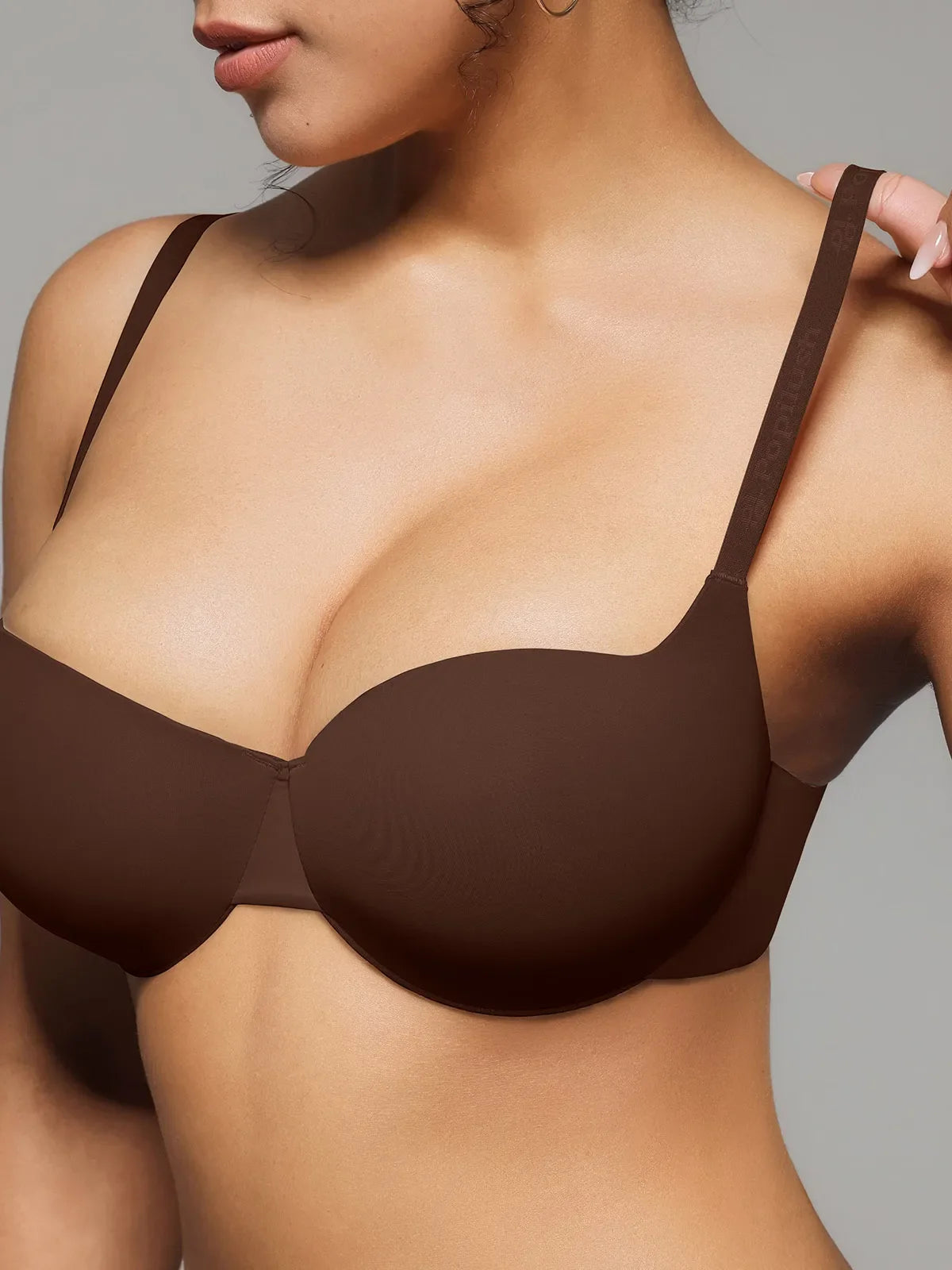 Popilush Seamless Balconette Push-Up T-Shirt Bra