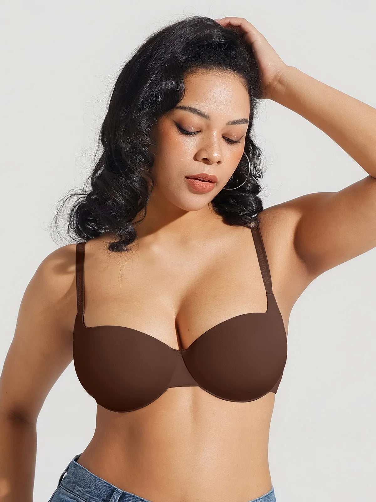 Popilush Seamless Balconette Push-Up T-Shirt Bra