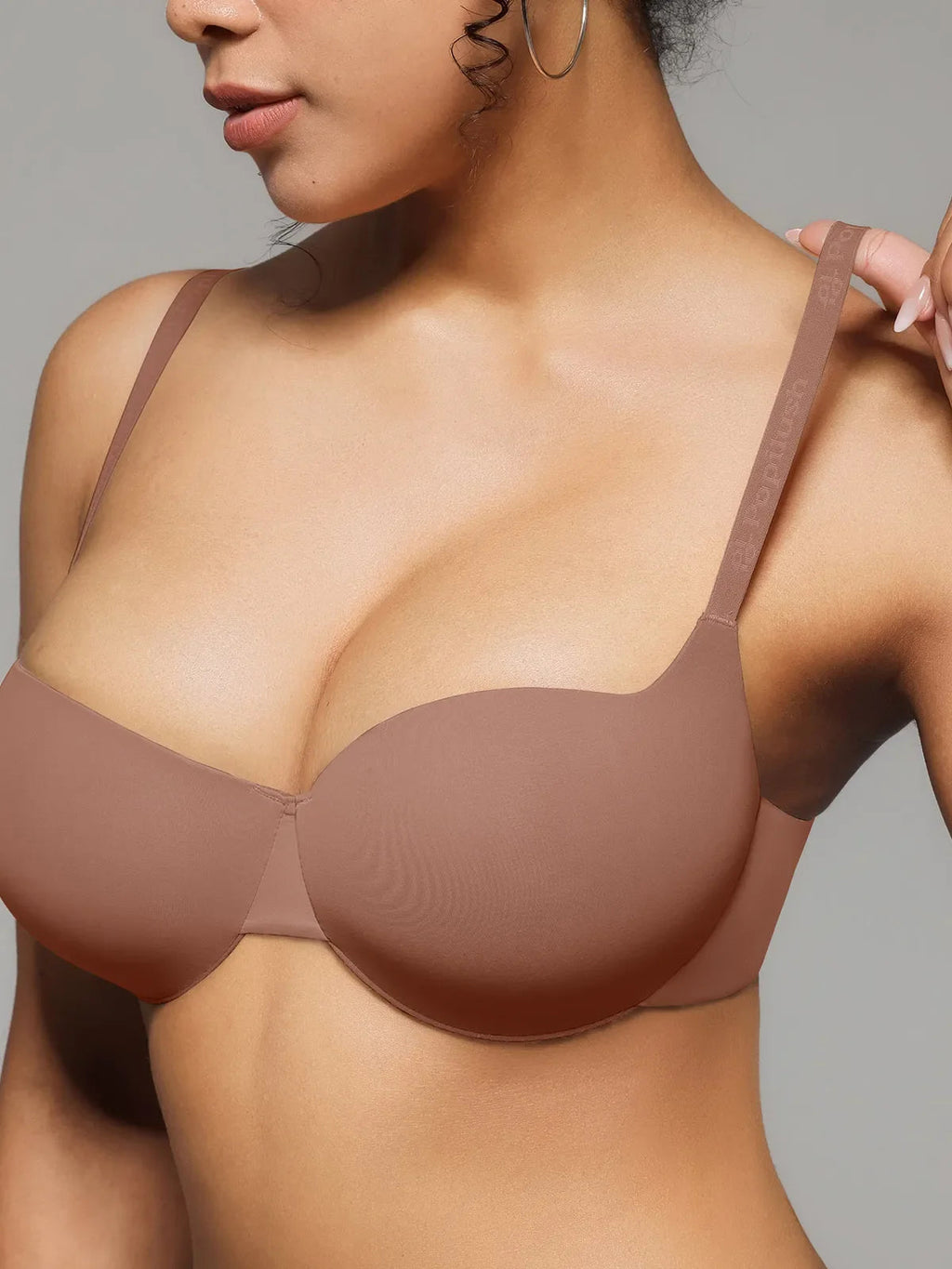 Popilush Seamless Balconette Push-Up T-Shirt Bra