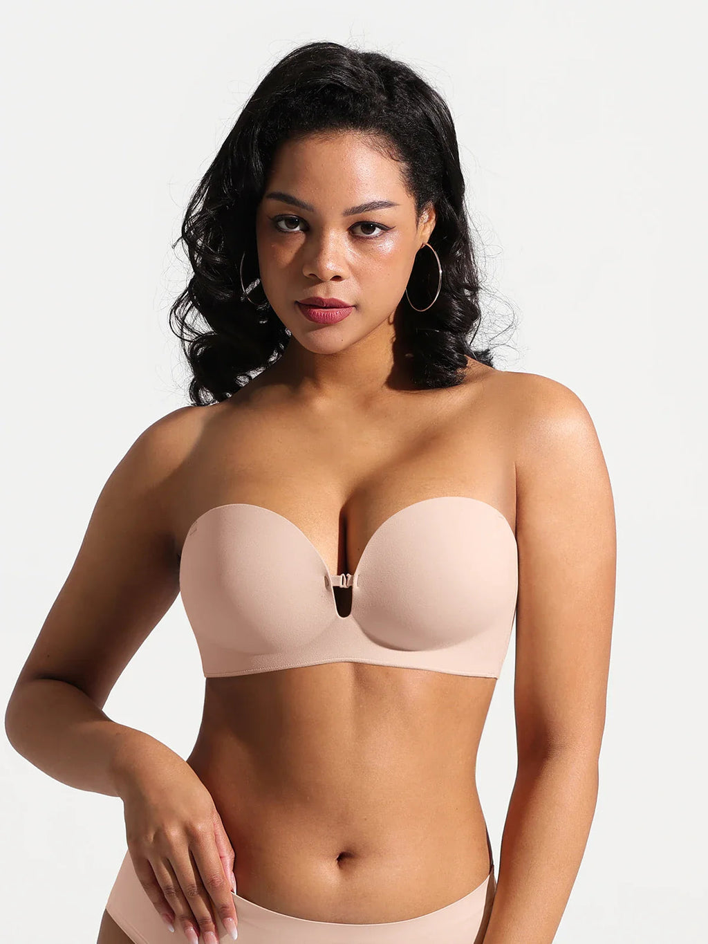 Popilush Seamless Non-Slip Push-Up Shaping Strapless Bra