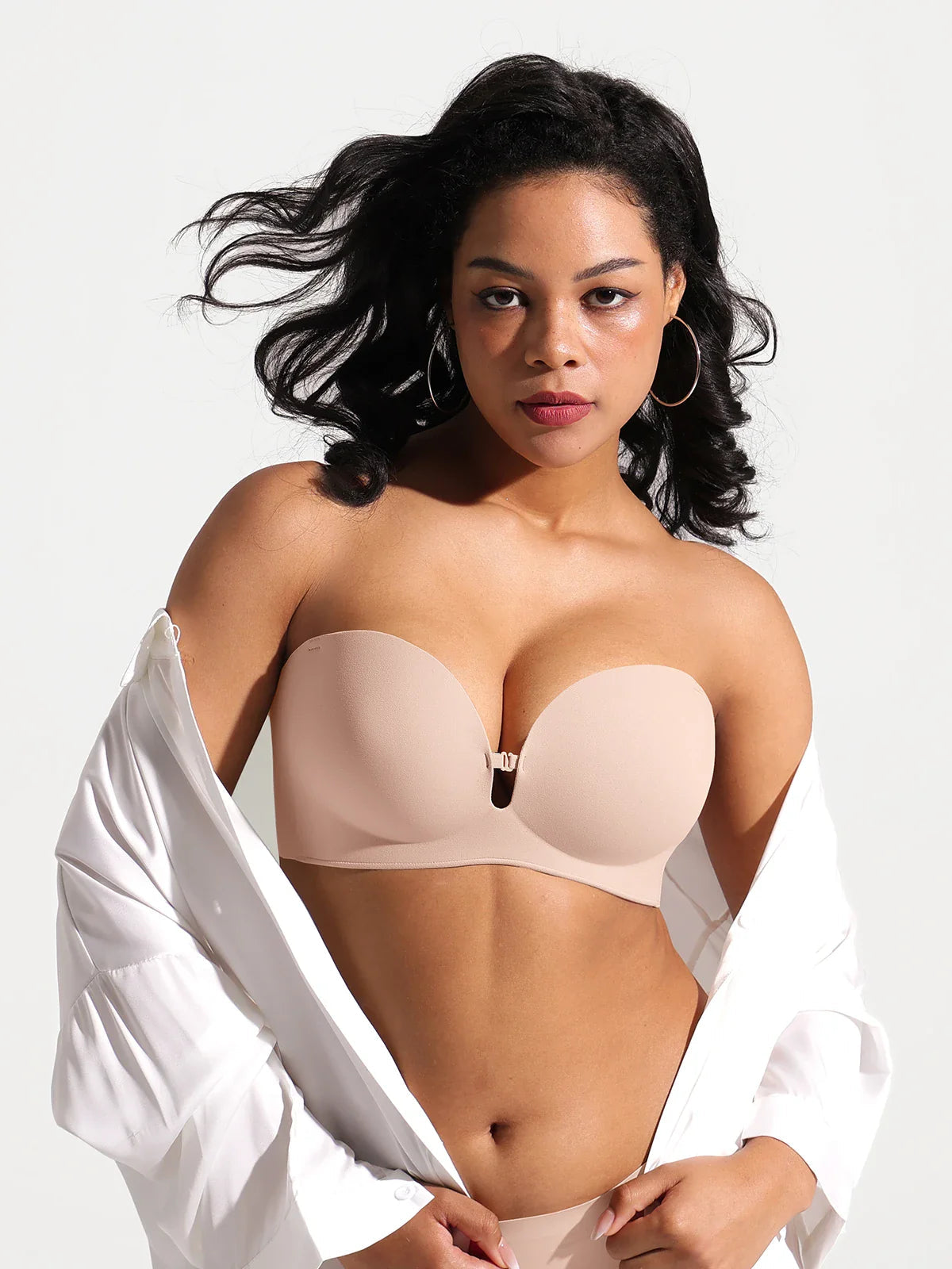 Popilush Seamless Non-Slip Push-Up Shaping Strapless Bra