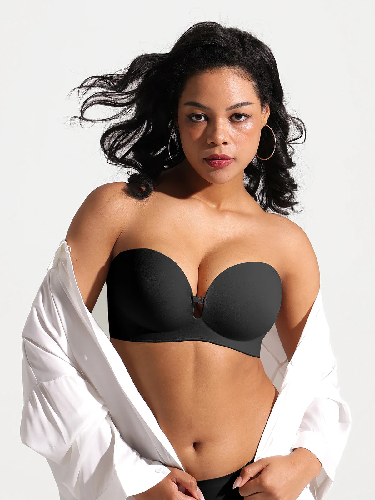 Popilush Seamless Non-Slip Push-Up Shaping Strapless Bra