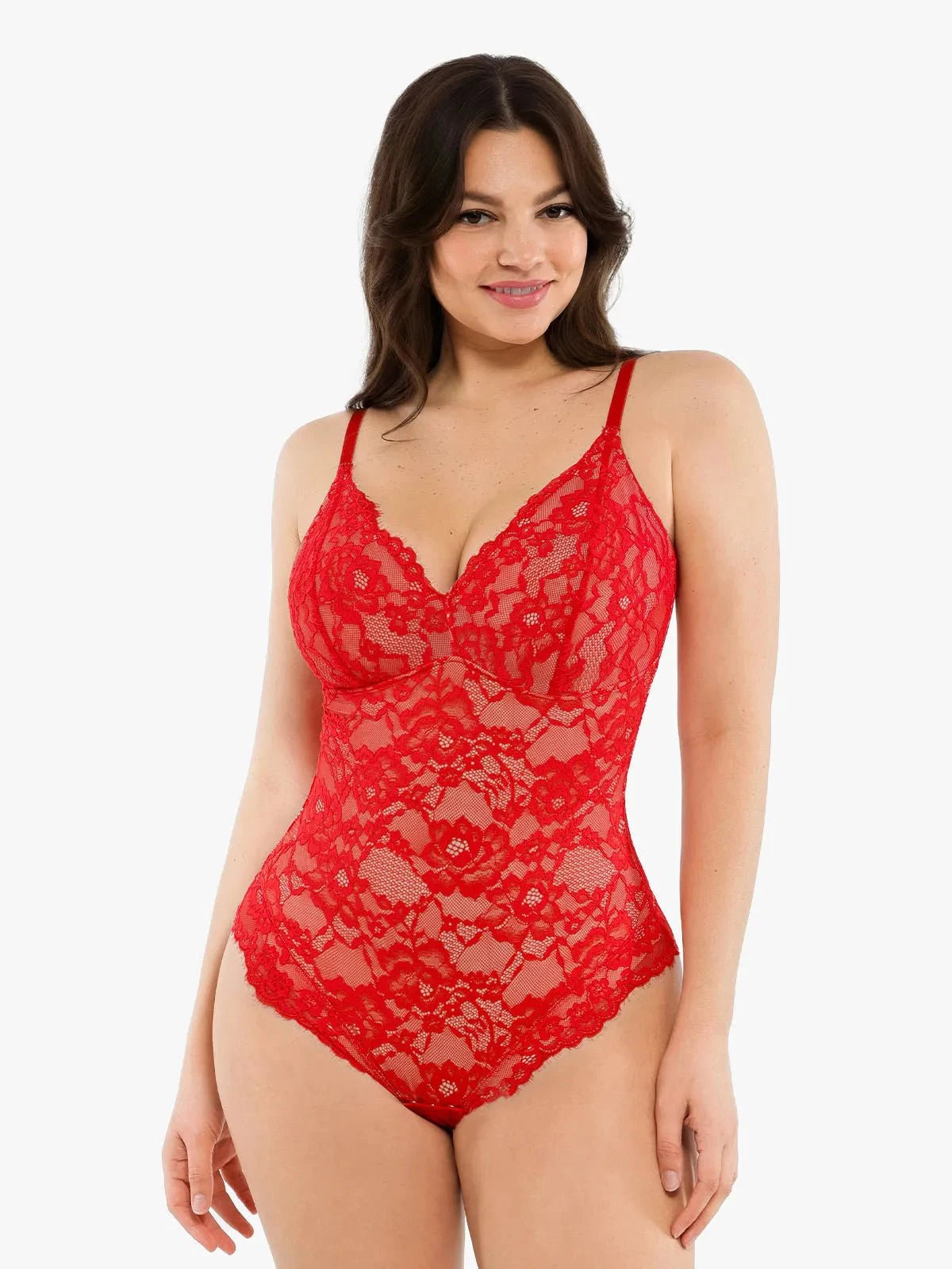 Popilush Shapewear Firm Control Smoothing Full Lace Thong Bodysuit SpadezStore