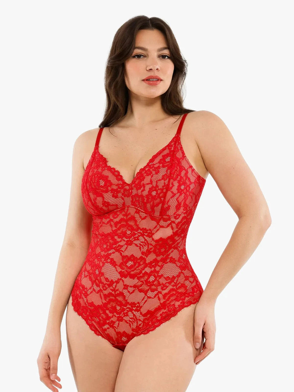 Popilush Shapewear Firm Control Smoothing Full Lace Thong Bodysuit SpadezStore