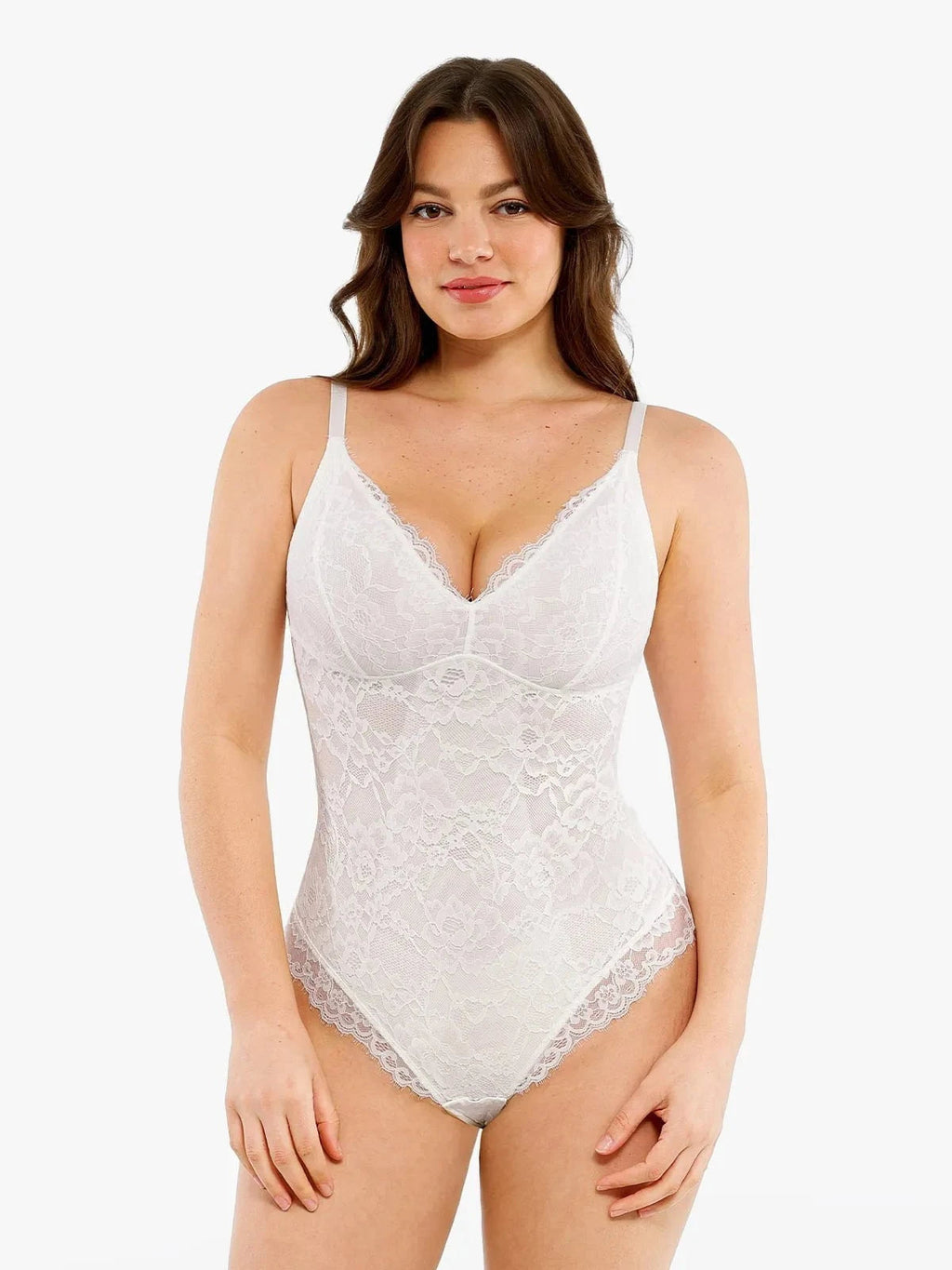 Popilush Shapewear Firm Control Smoothing Full Lace Thong Bodysuit SpadezStore