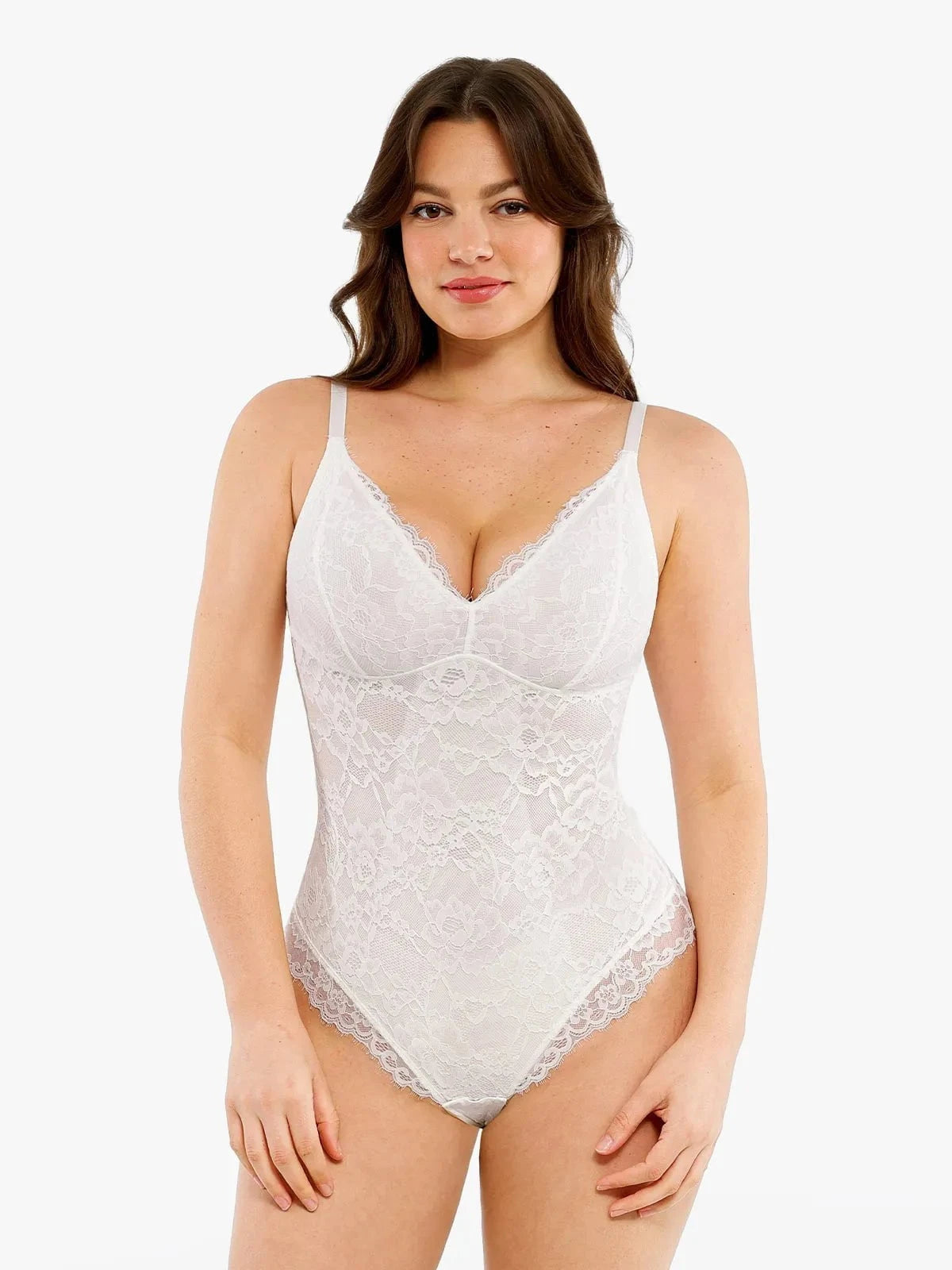 Popilush Shapewear Firm Control Smoothing Full Lace Thong Bodysuit SpadezStore