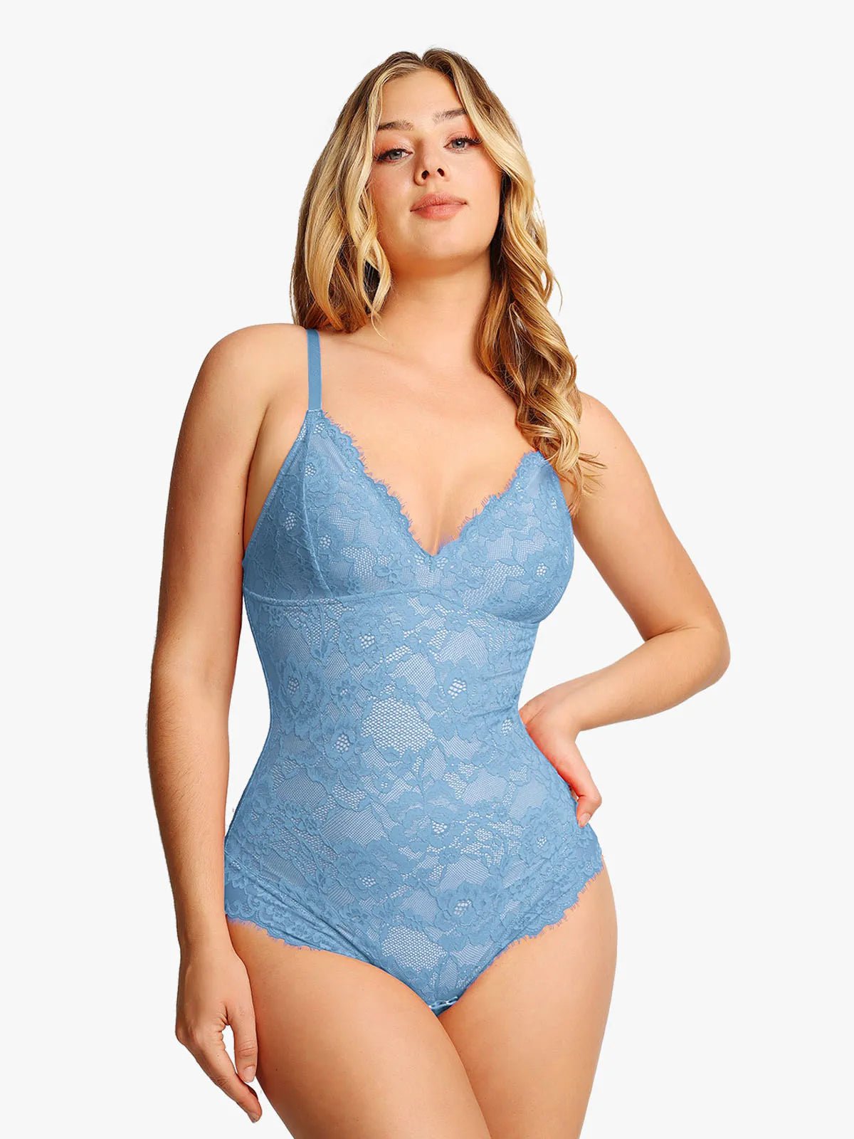 Popilush Shapewear Firm Control Smoothing Full Lace Thong Bodysuit SpadezStore