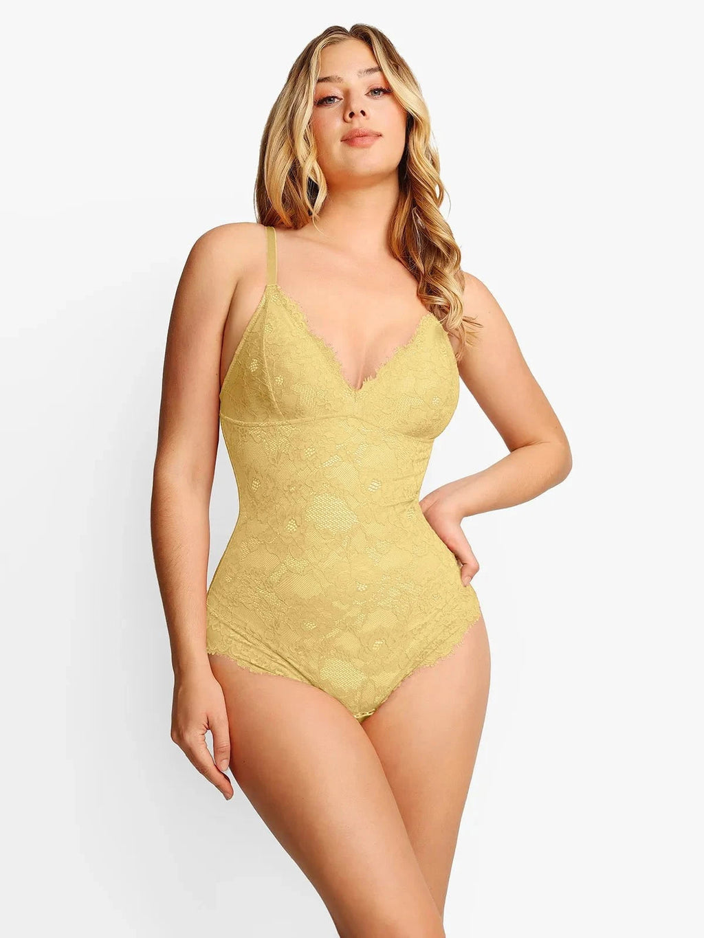 Popilush Shapewear Firm Control Smoothing Full Lace Thong Bodysuit SpadezStore