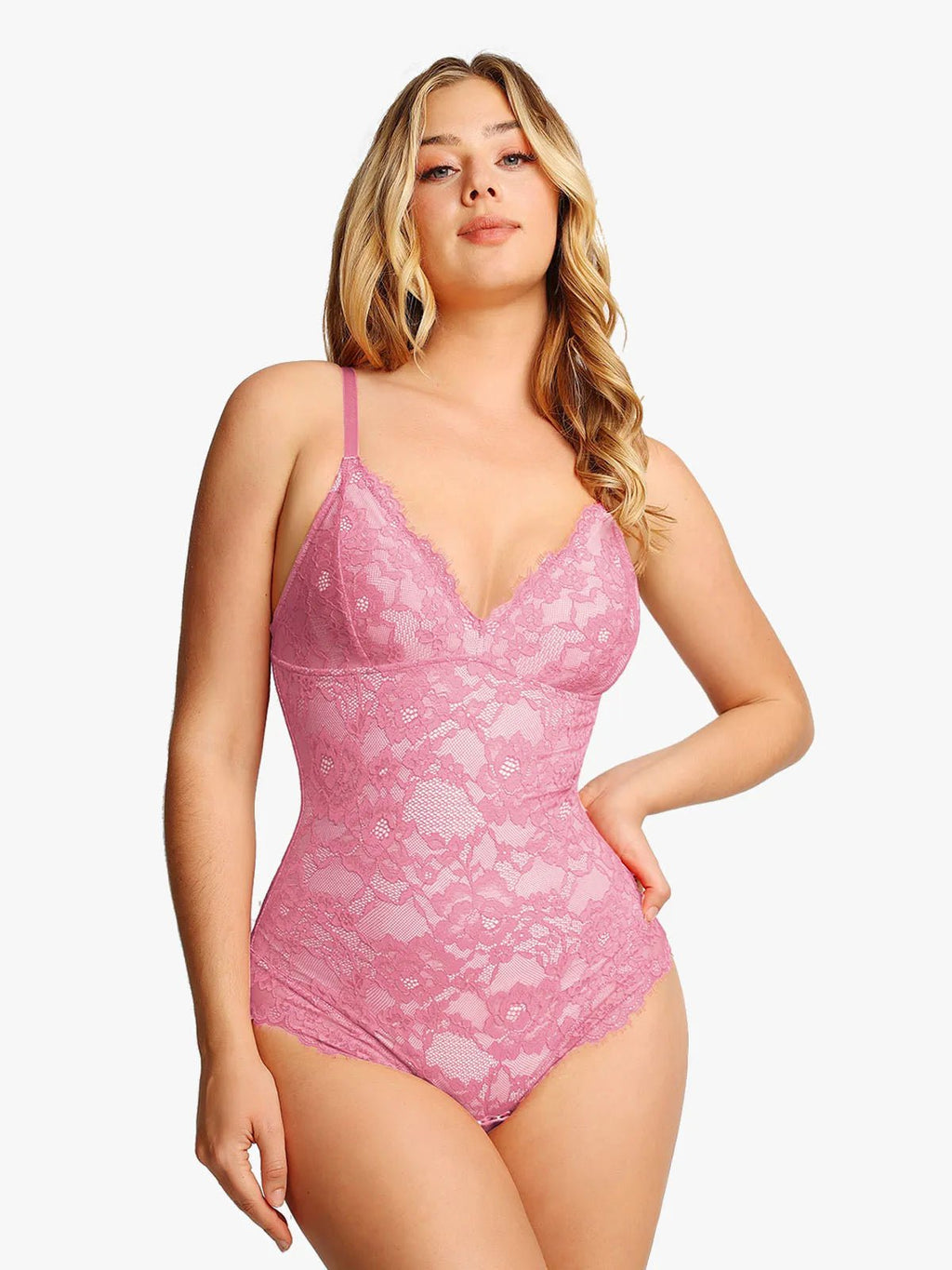 Popilush Shapewear Firm Control Smoothing Full Lace Thong Bodysuit SpadezStore