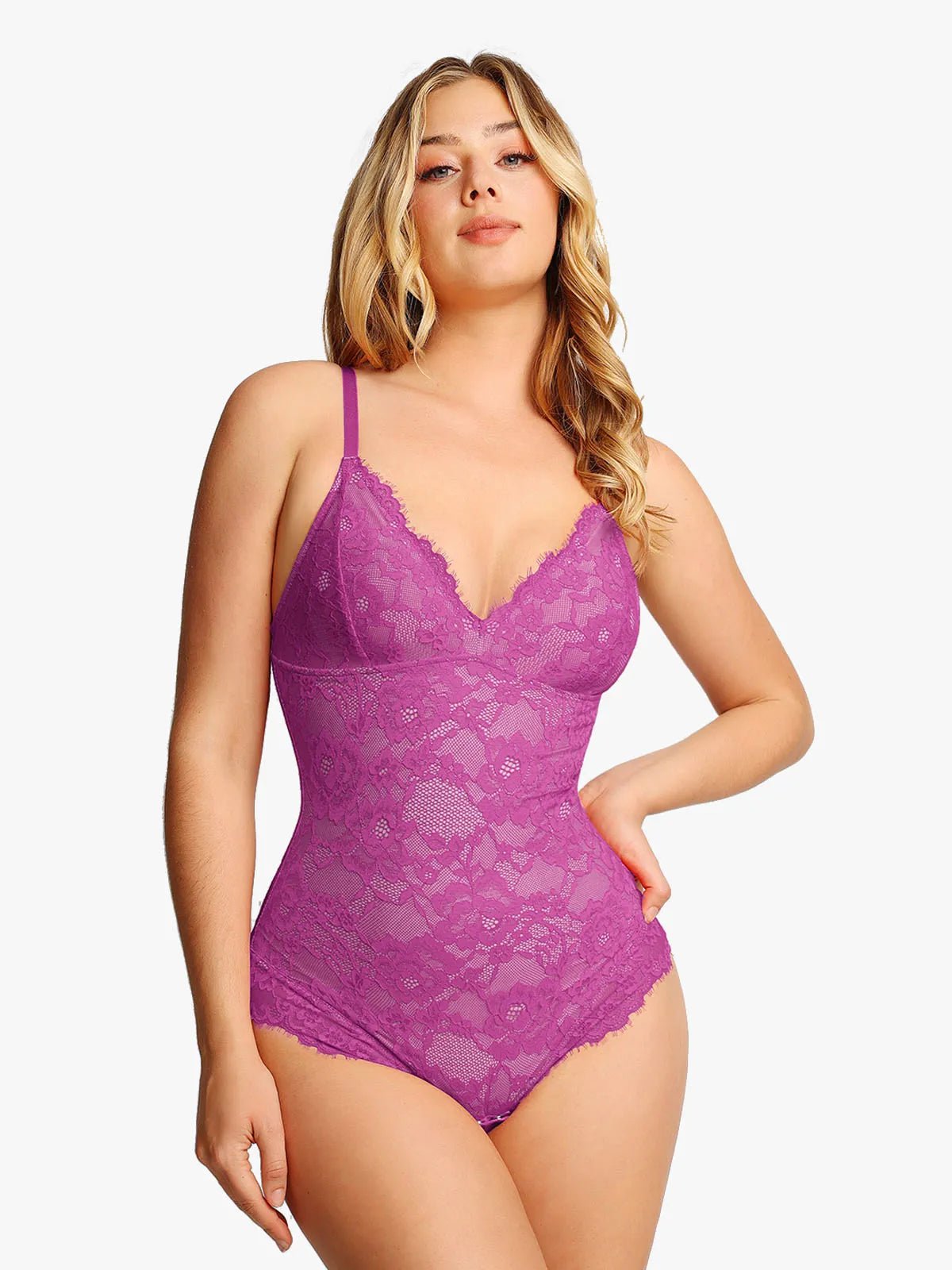 Popilush Shapewear Firm Control Smoothing Full Lace Thong Bodysuit SpadezStore