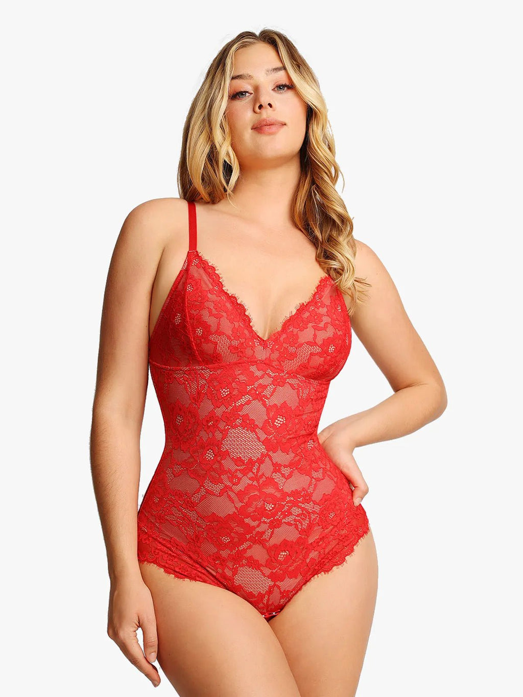 Popilush Shapewear Firm Control Smoothing Full Lace Thong Bodysuit SpadezStore