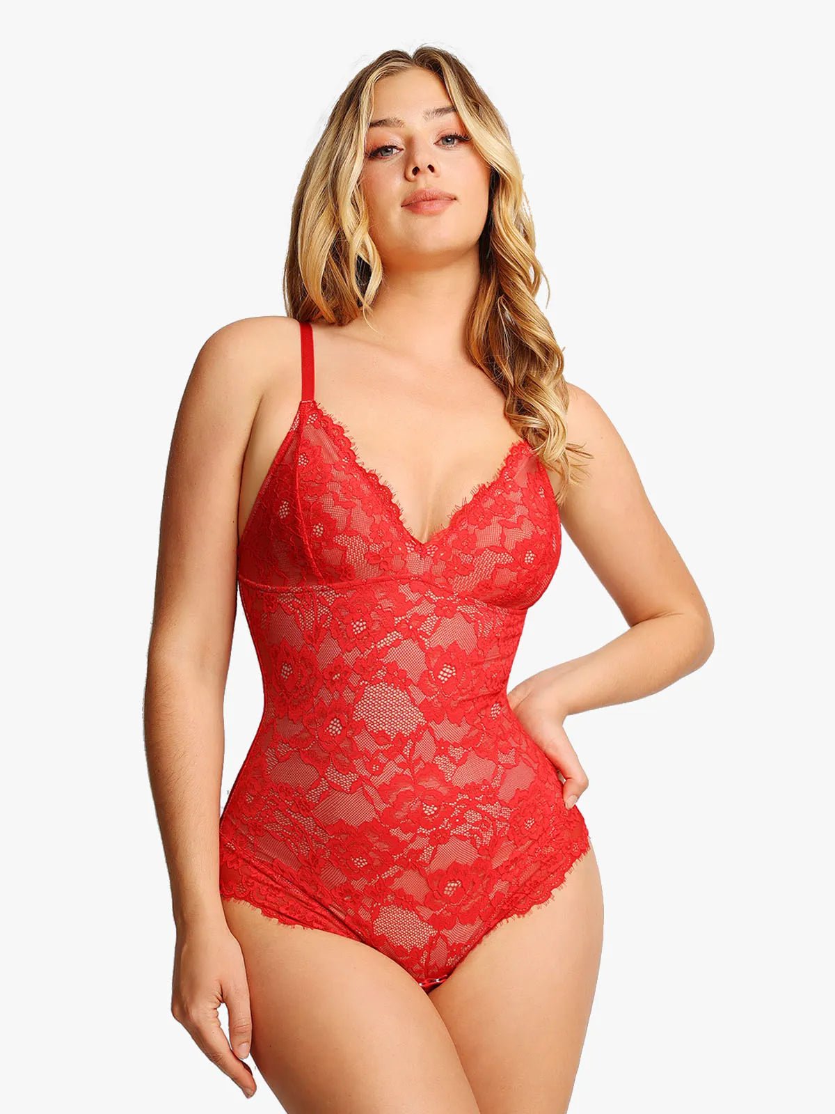 Popilush Shapewear Firm Control Smoothing Full Lace Thong Bodysuit SpadezStore