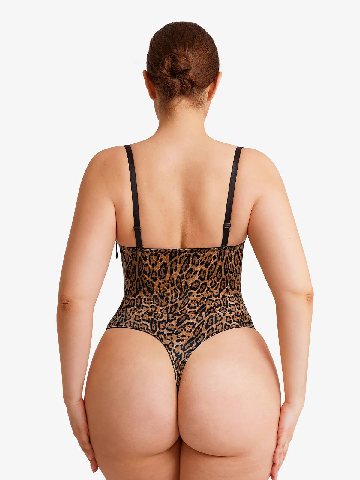 Popilush Shapewear Lace-Up Corset Bodysuit with Removable Straps
