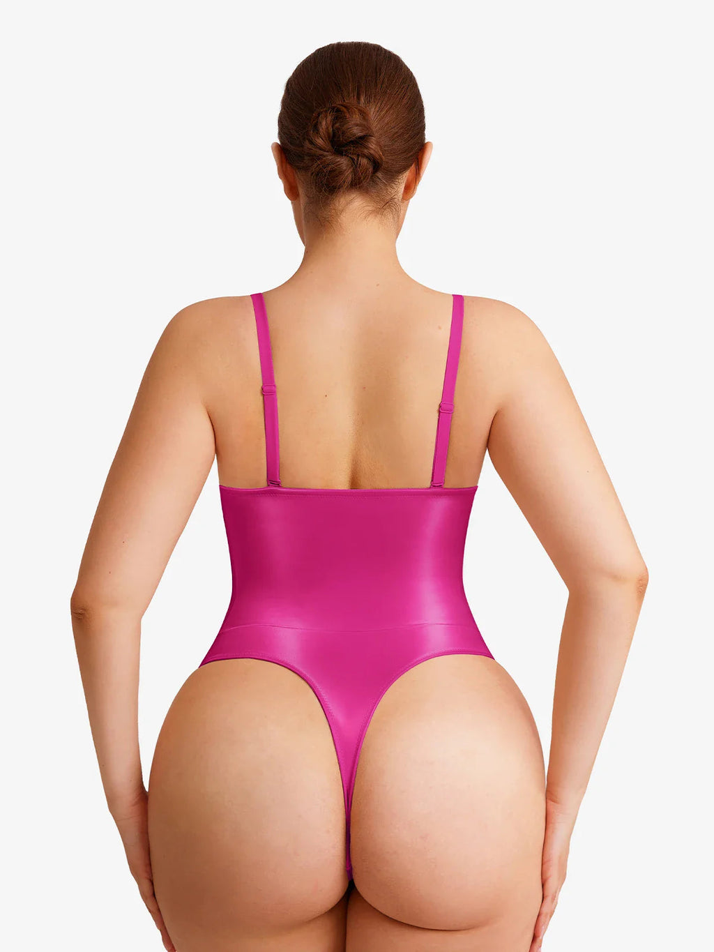 Popilush Shapewear Lace-Up Corset Bodysuit with Removable Straps
