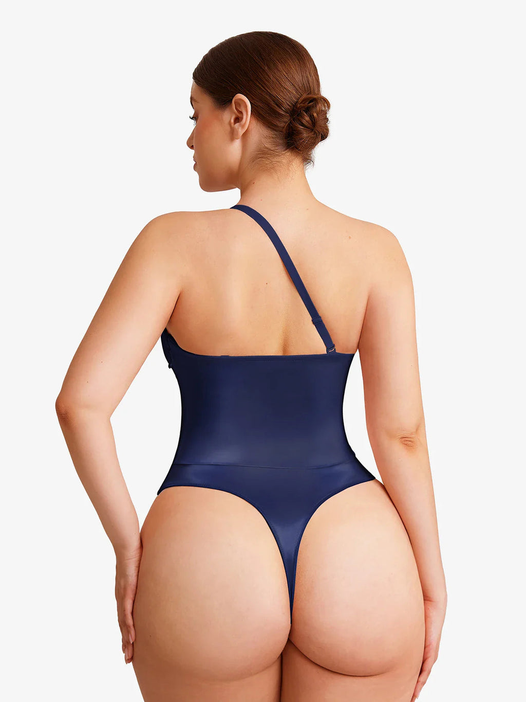 Popilush Shapewear Lace-Up Corset Bodysuit with Removable Straps