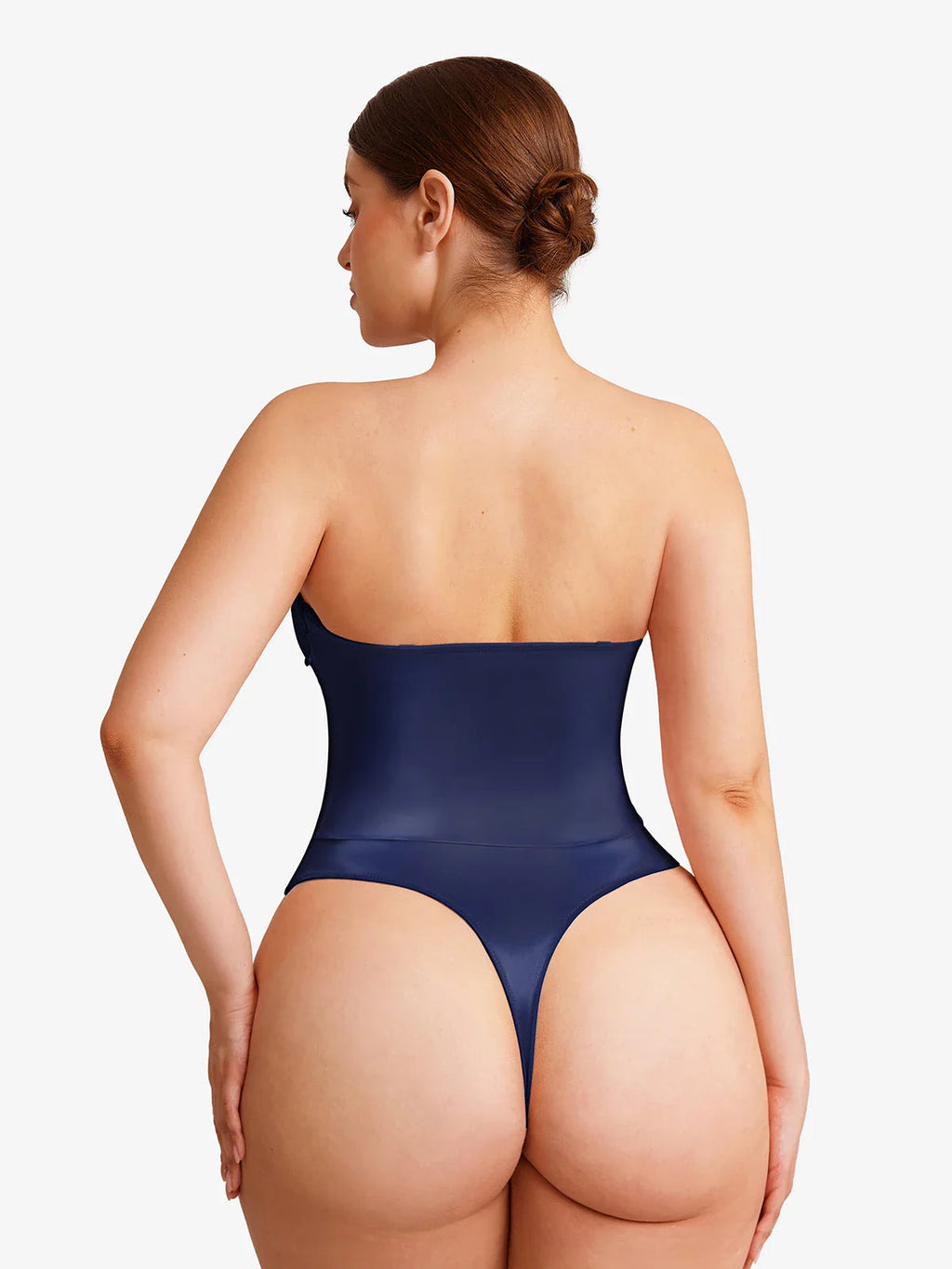 Popilush Shapewear Lace-Up Corset Bodysuit with Removable Straps
