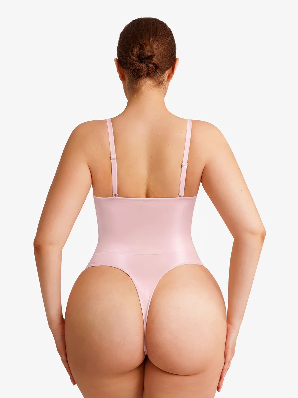 Popilush Shapewear Lace-Up Corset Bodysuit with Removable Straps