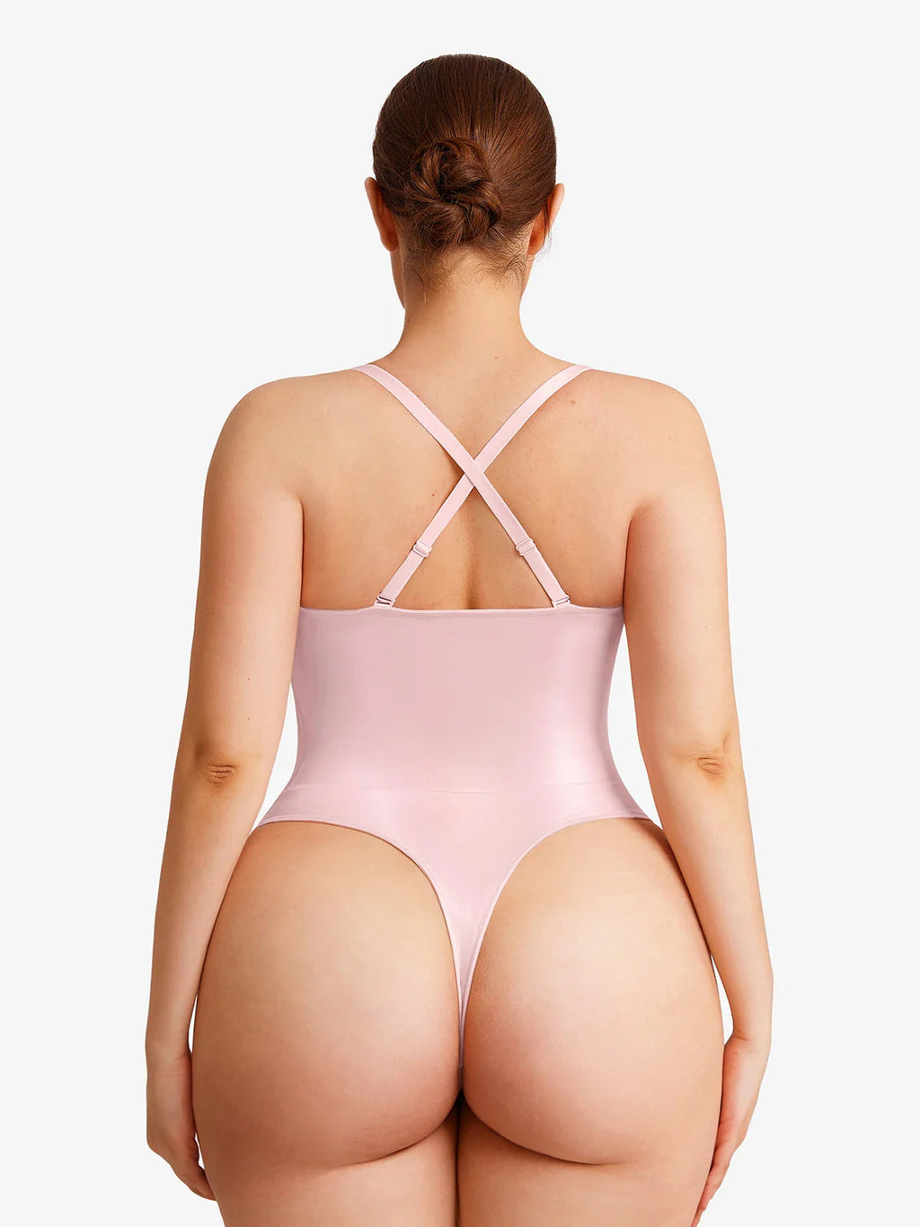 Popilush Shapewear Lace-Up Corset Bodysuit with Removable Straps