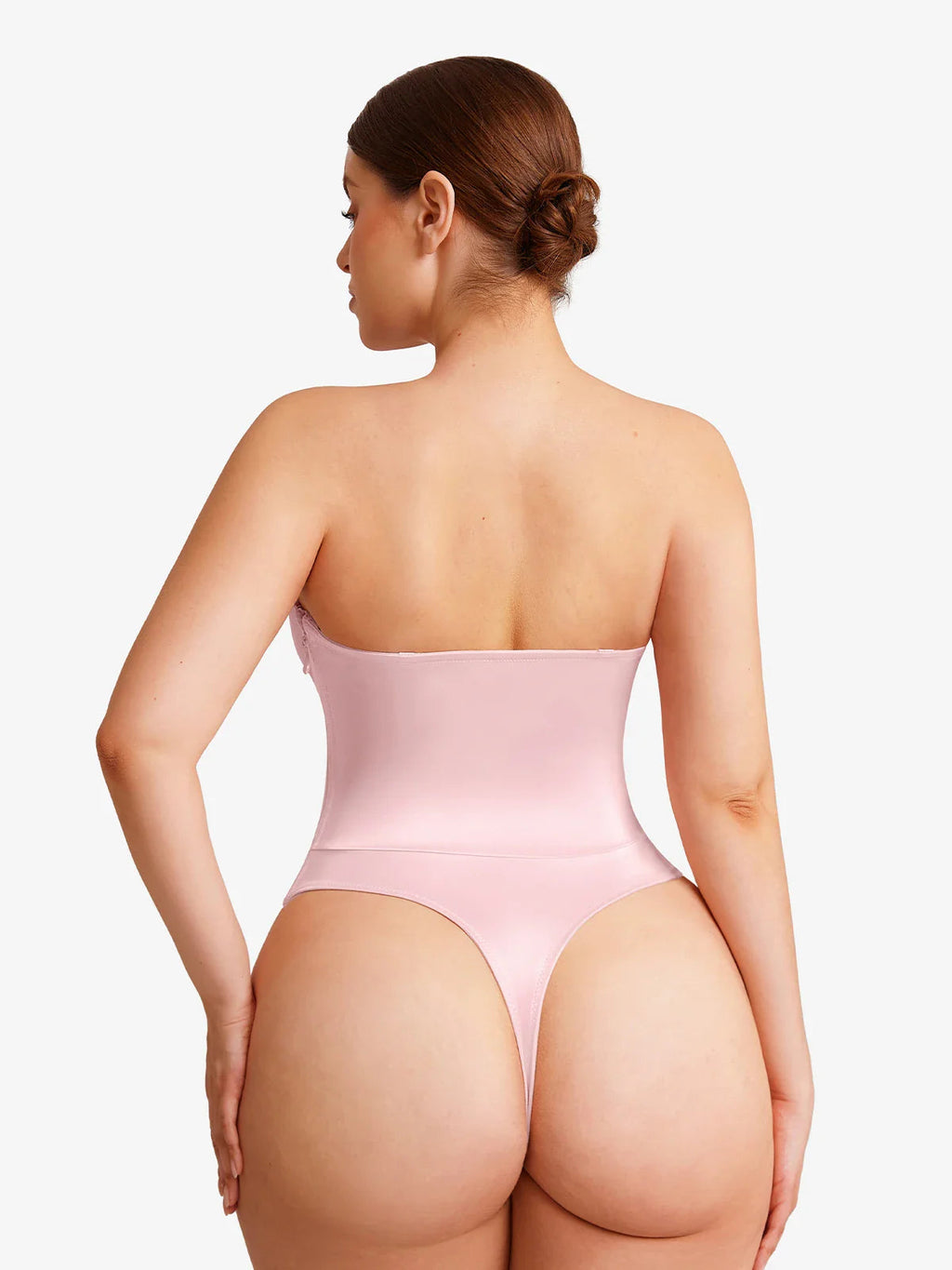 Popilush Shapewear Lace-Up Corset Bodysuit with Removable Straps