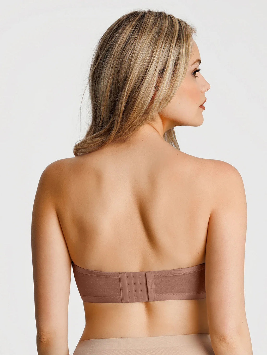 Popilush Unlined Sheer Mesh Strapless Minimizer Underwire Bra