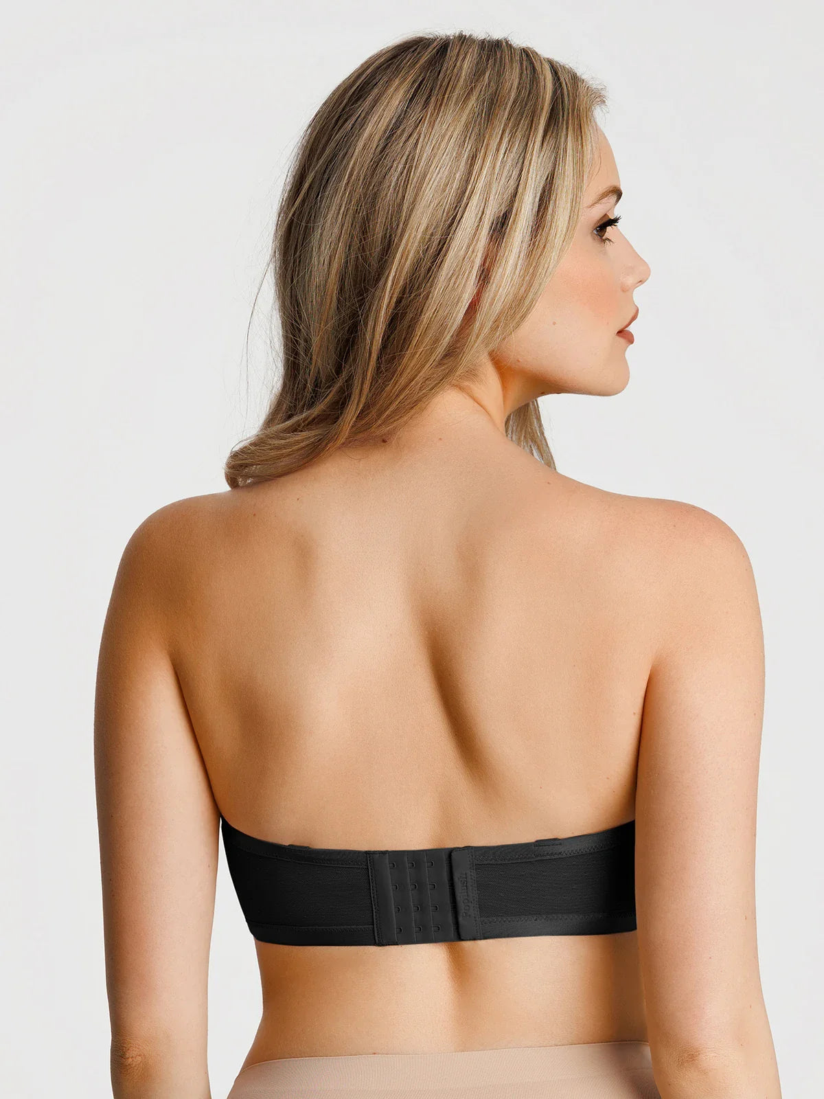 Popilush Unlined Sheer Mesh Strapless Minimizer Underwire Bra