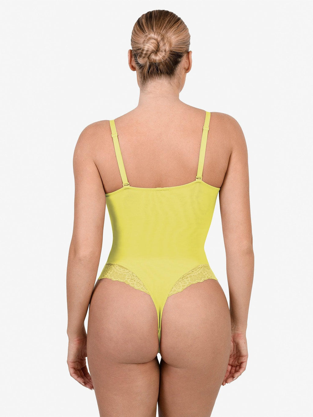 Popilush Shapewear Lace Deep V-Neck Sculpting Thong Bodysuit