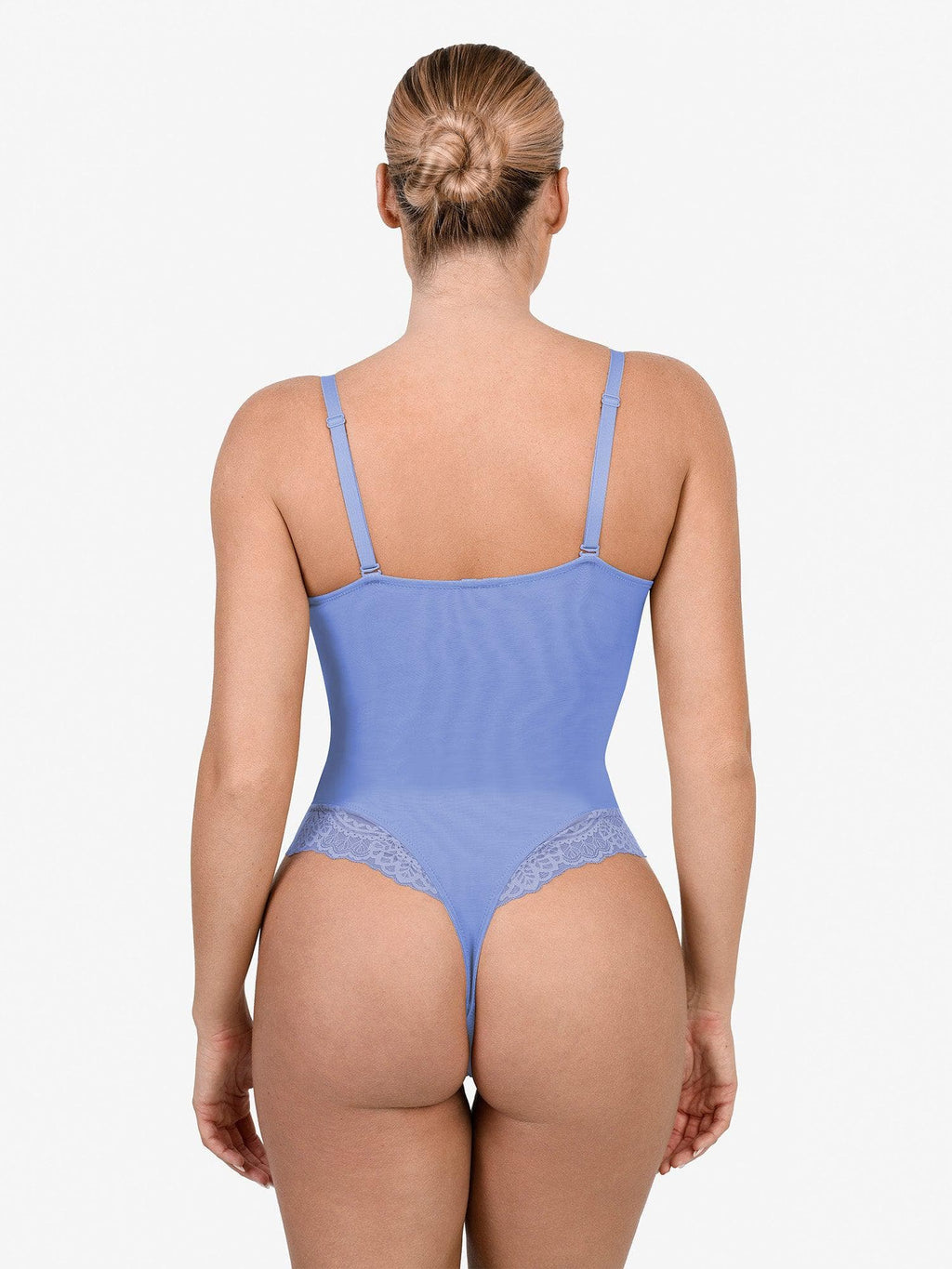 Popilush Shapewear Lace Deep V-Neck Sculpting Thong Bodysuit