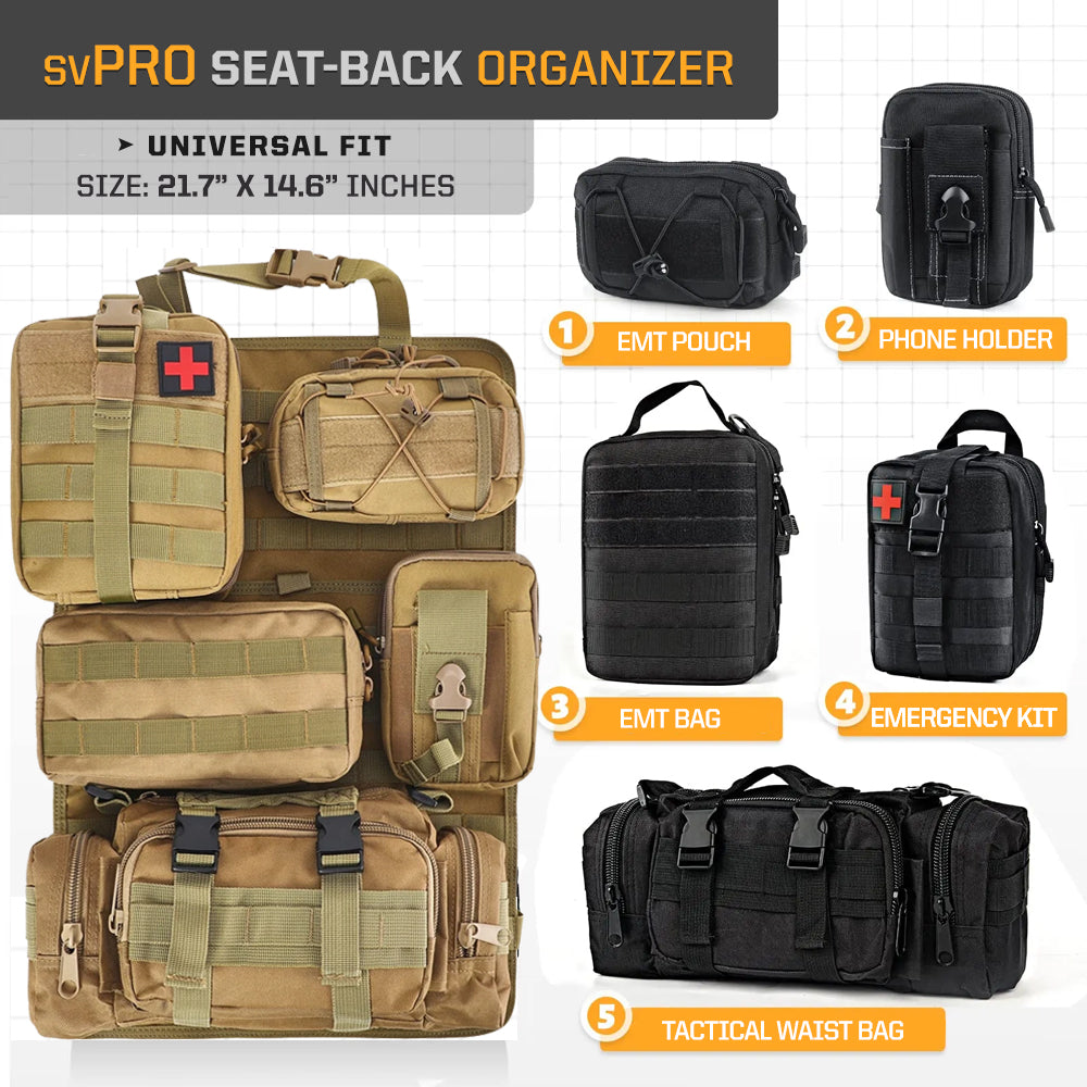 Skullvibe Tactical MOLLE Seat Organizer Full Set