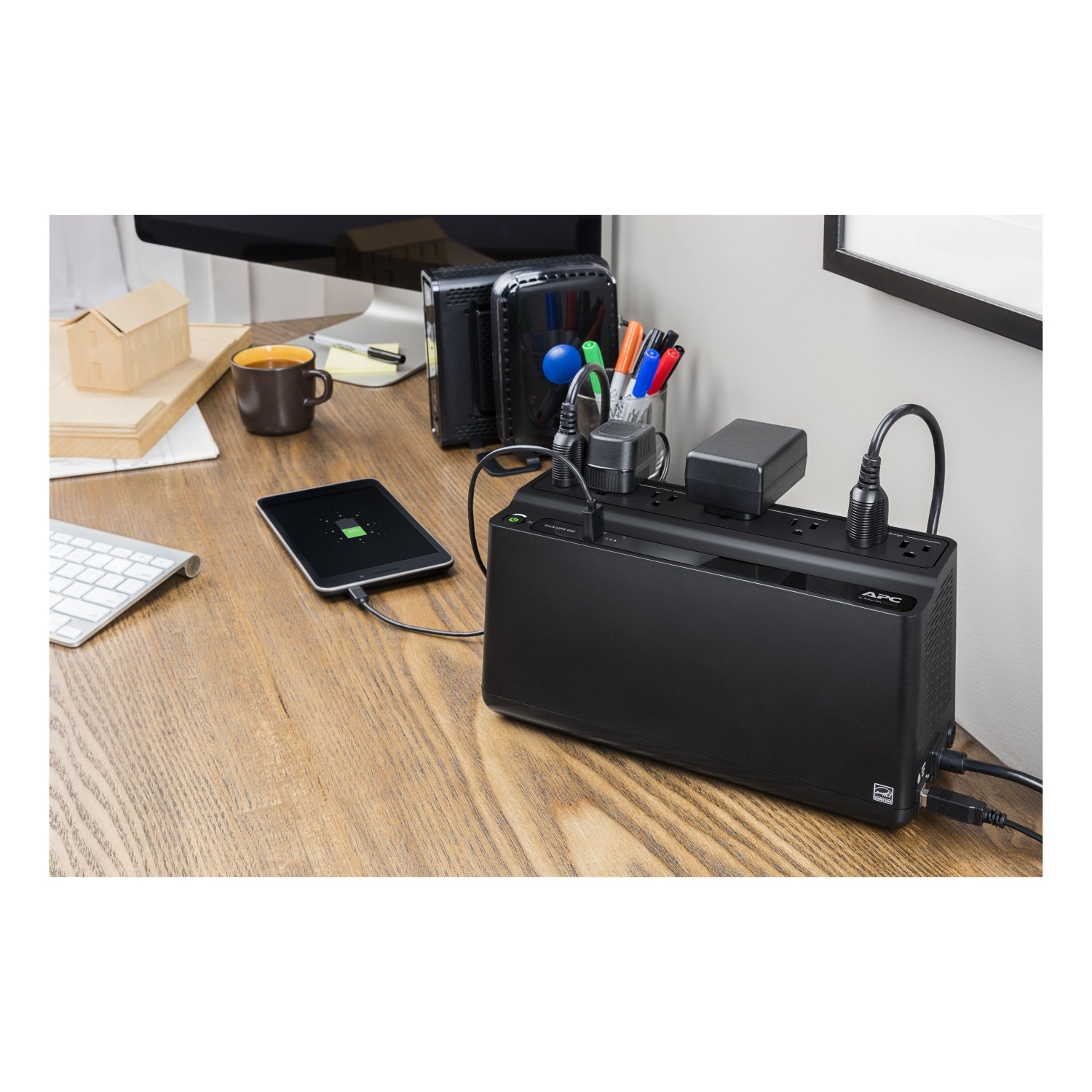 APC Back-UPS 600VA, 120V, 1 USB charging port, 7 NEMA outlets 2 surge SpadezStore