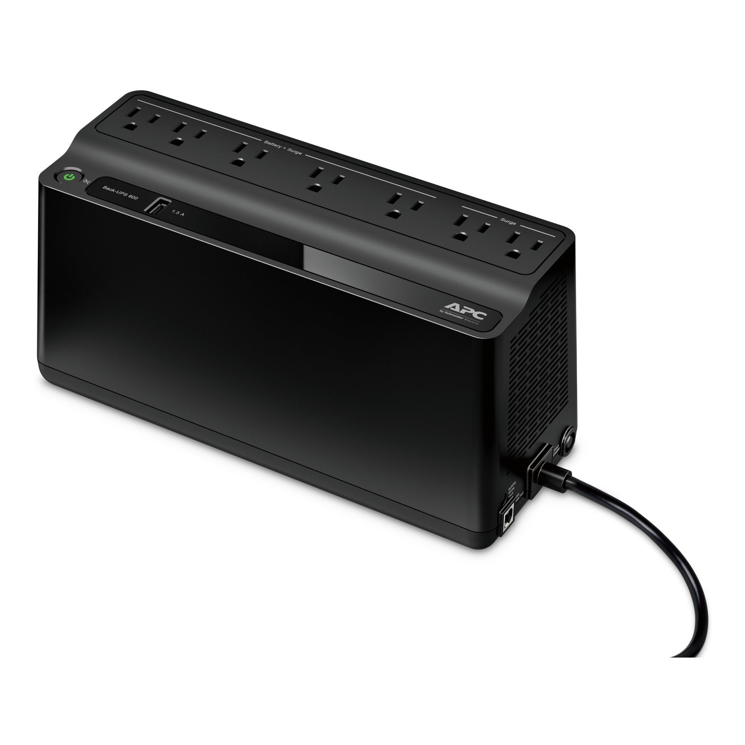 APC Back-UPS 600VA, 120V, 1 USB charging port, 7 NEMA outlets 2 surge SpadezStore