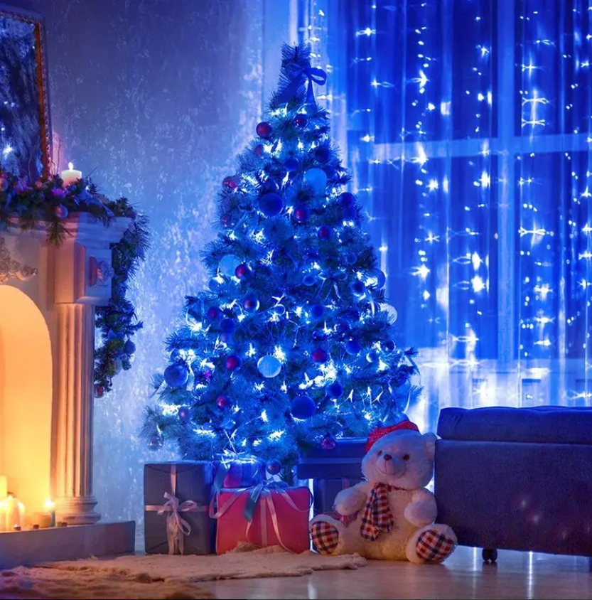 Perfect Holiday 100 LED Super Bright String Lights, Blue SpadezStore