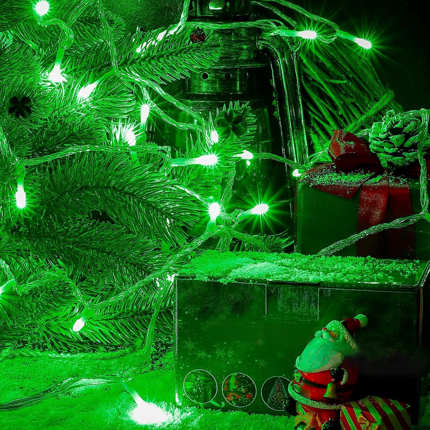 Perfect Holiday 100 LED Super Bright String Lights, Green SpadezStore