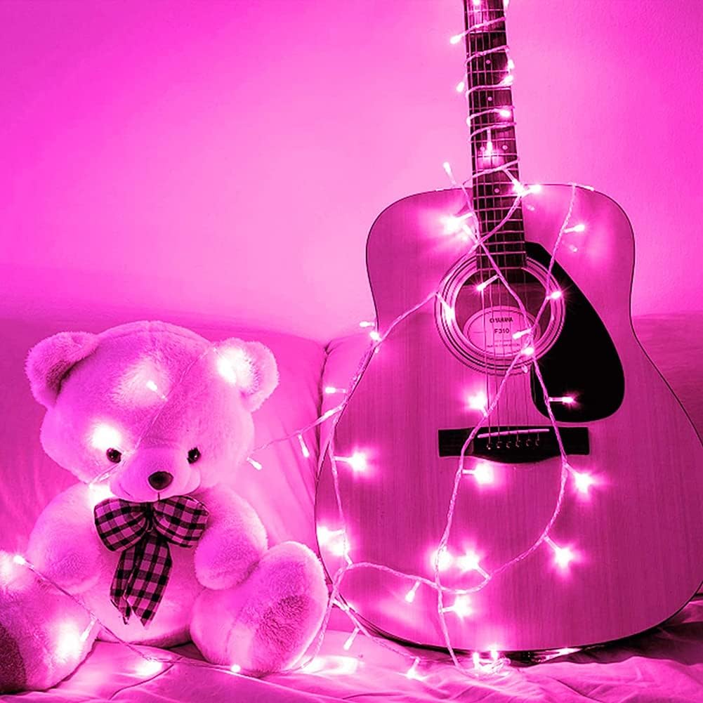 Perfect Holiday 100 LED Super Bright String Lights, Pink SpadezStore