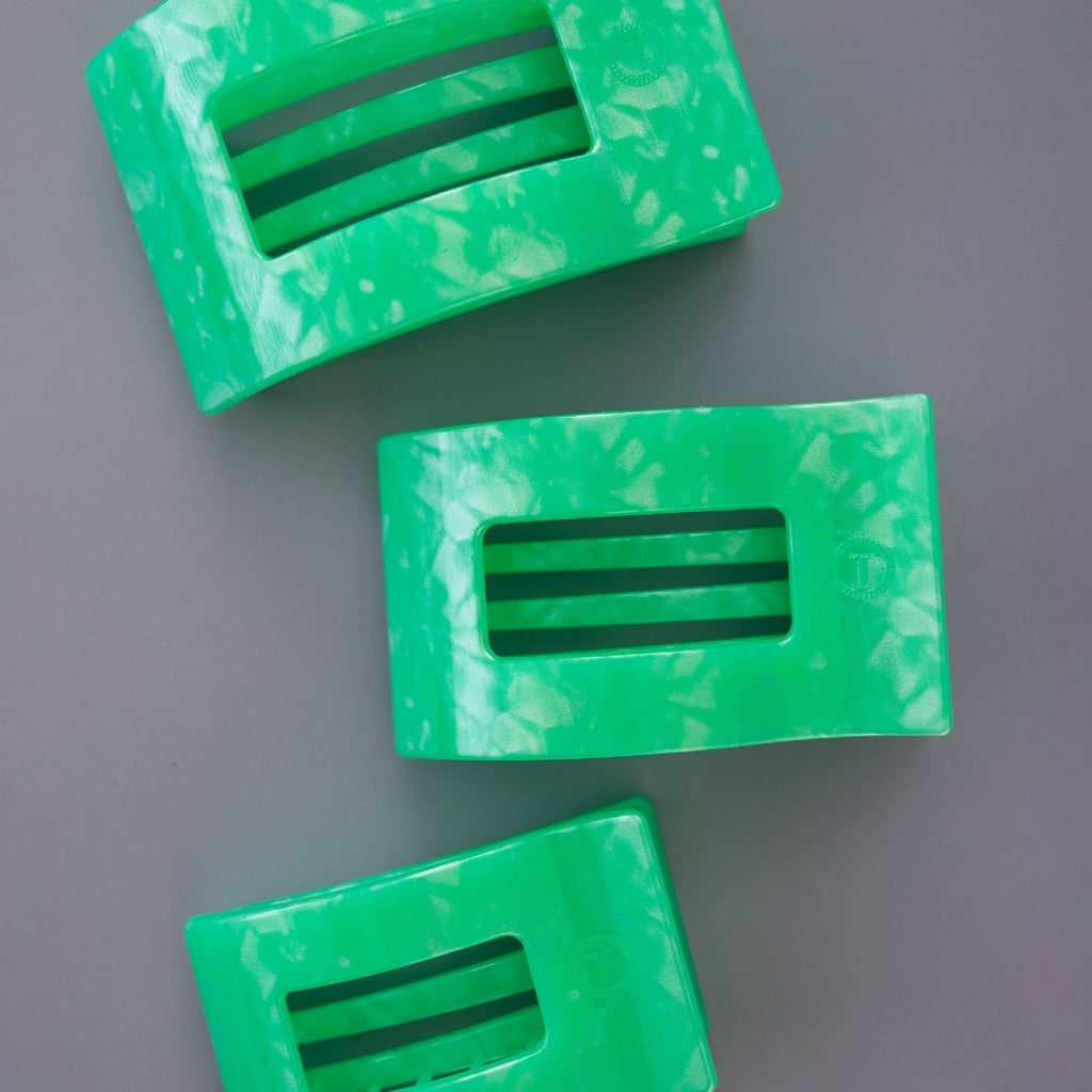 TELETIES Spring Splash Medium Flat Rectangle Hair Clip